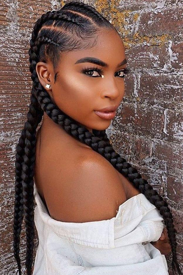 BeQueen Wig in 4 braids 100% synthetic fiber Natural scalp CRAZY low price