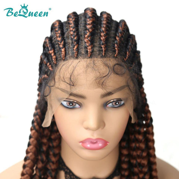
BeQueen Peluca en Rizos de Encaje Pelo Largo Ghana 100% fibra sintética Cabello Largo 30 pulgadas Cuero cabelludo natural