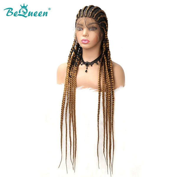 
BeQueen Peluca en Rizos de Encaje Pelo Largo Ghana 100% fibra sintética Cabello Largo 30 pulgadas Cuero cabelludo natural