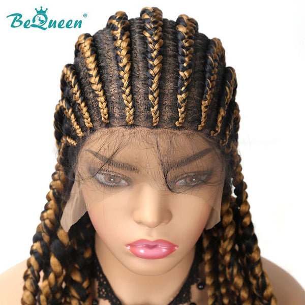 
BeQueen Peluca en Rizos de Encaje Pelo Largo Ghana 100% fibra sintética Cabello Largo 30 pulgadas Cuero cabelludo natural