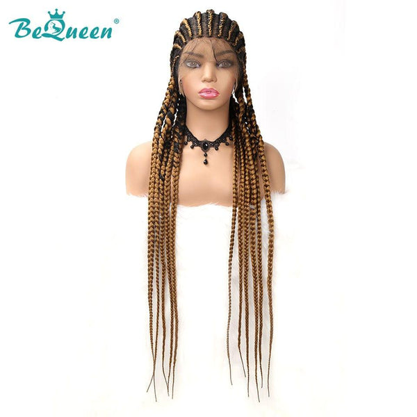 
BeQueen Peluca en Rizos de Encaje Pelo Largo Ghana 100% fibra sintética Cabello Largo 30 pulgadas Cuero cabelludo natural