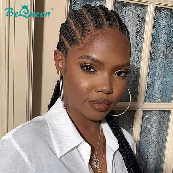 
BeQueen Peluca en Rizos de Encaje Pelo Largo Ghana 100% fibra sintética Cabello Largo 30 pulgadas Cuero cabelludo natural