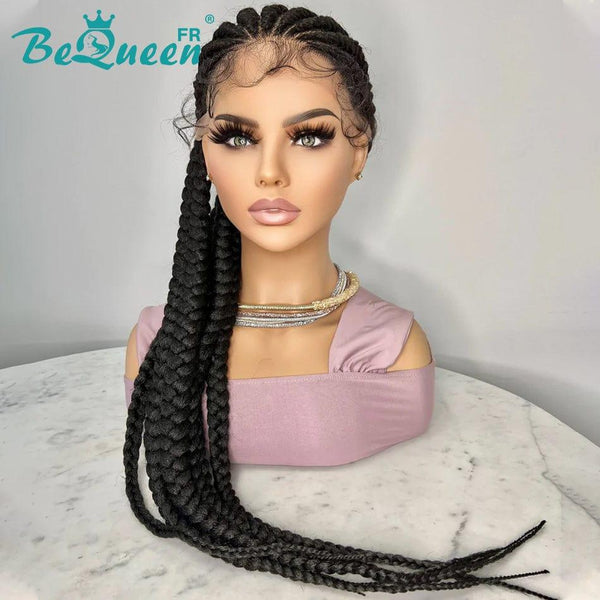 
BeQueen Peluca en Rizos de Encaje Pelo Largo Ghana 100% fibra sintética Cabello Largo 30 pulgadas Cuero cabelludo natural