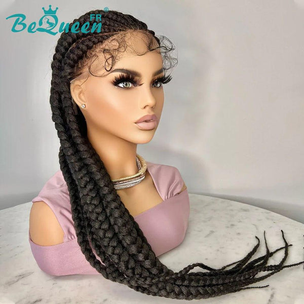 
BeQueen Peluca en Rizos de Encaje Pelo Largo Ghana 100% fibra sintética Cabello Largo 30 pulgadas Cuero cabelludo natural