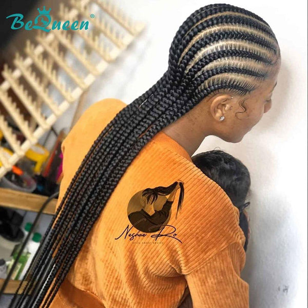 BeQueen Full lace braids wig Ghana braids 100% synthetic fiber Natural scalp CRAZY low price