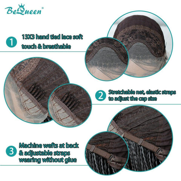 BeQueen Perruque en Nattes Pleine 100% fibre synthétique Cheveux Longs 26pouces Cuir chevelu naturel