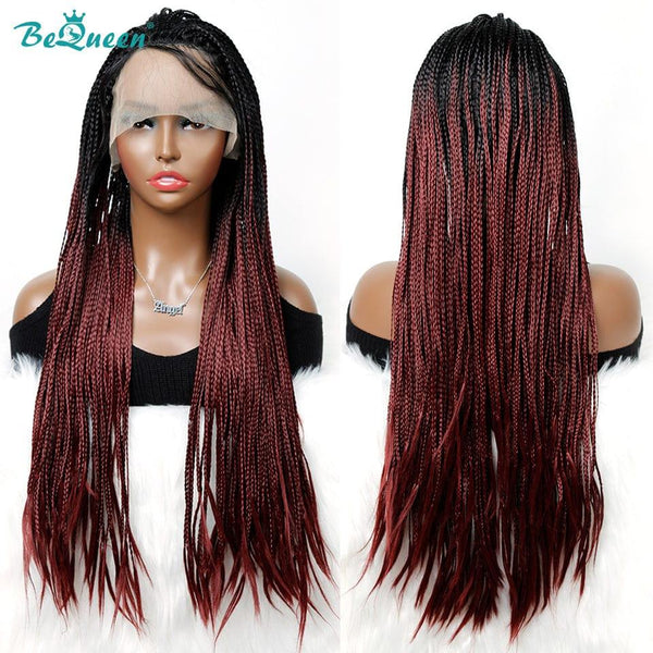 BeQueen Perruque en Nattes Pleine 100% fibre synthétique Cheveux Longs 26pouces Cuir chevelu naturel