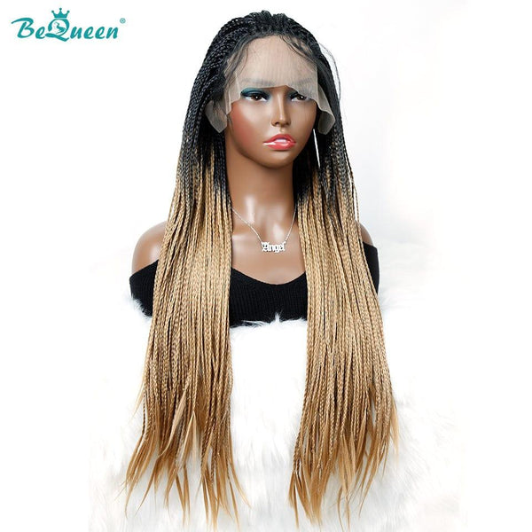 BeQueen Perruque en Nattes Pleine 100% fibre synthétique Cheveux Longs 26pouces Cuir chevelu naturel