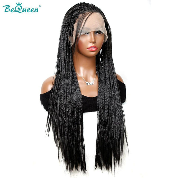 BeQueen Perruque en Nattes Pleine 100% fibre synthétique Cheveux Longs 26pouces Cuir chevelu naturel