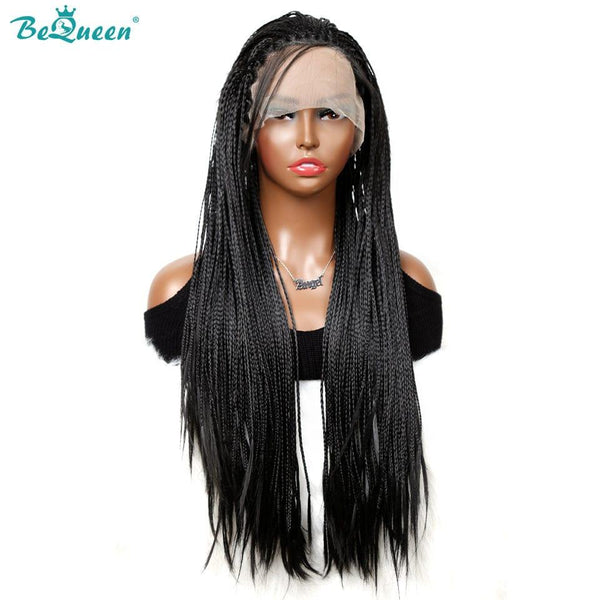BeQueen Perruque en Nattes Pleine 100% fibre synthétique Cheveux Longs 26pouces Cuir chevelu naturel