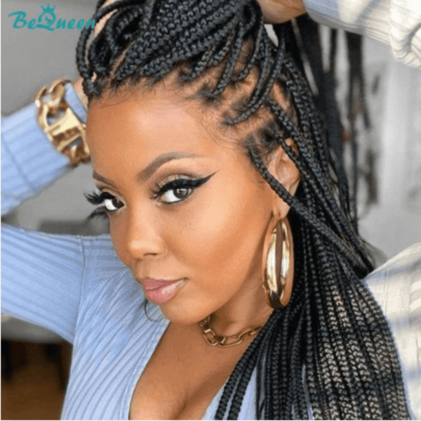 BeQueen Perruque en Nattes Pleine 100% fibre synthétique Cheveux Longs 26pouces Cuir chevelu naturel