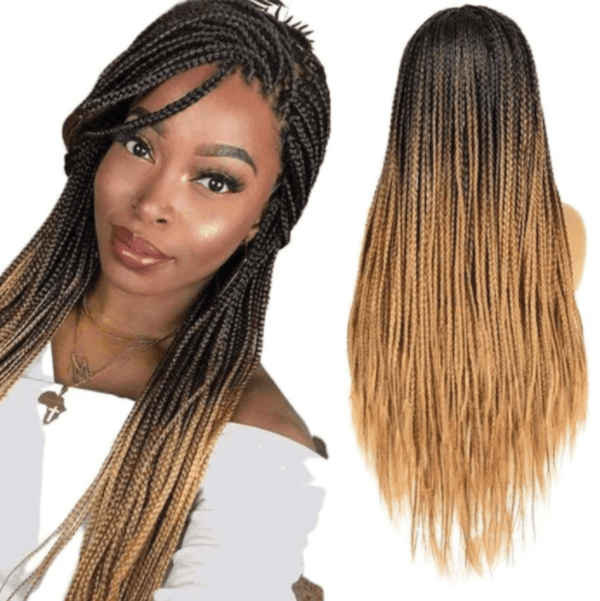 BeQueen Perruque en Nattes Pleine 100% fibre synthétique Cheveux Longs 26pouces Cuir chevelu naturel