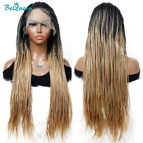 BeQueen Perruque en Nattes Pleine 100% fibre synthétique Cheveux Longs 26pouces Cuir chevelu naturel