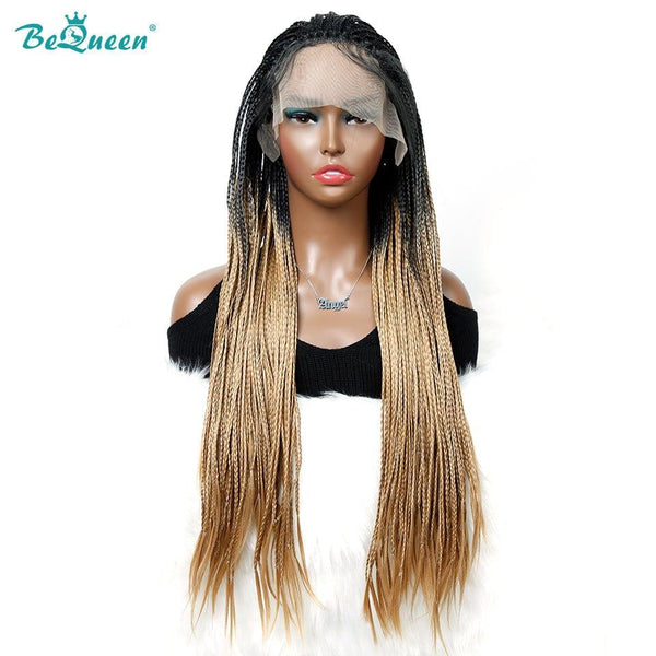 BeQueen Perruque en Nattes Pleine 100% fibre synthétique Cheveux Longs 26pouces Cuir chevelu naturel