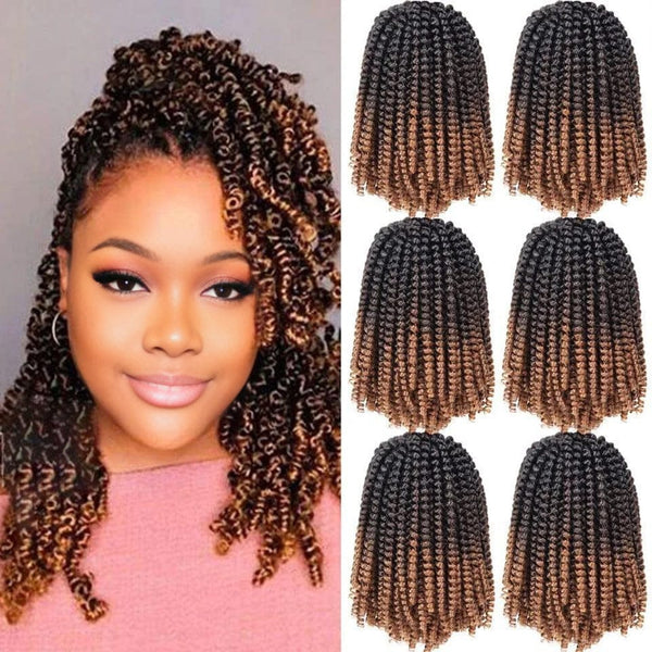 Bequeen 3/6 Pacotes de Paixões Tranças Coloridas Castanho Claro 100% Fibra sintética Modelo de Crochê