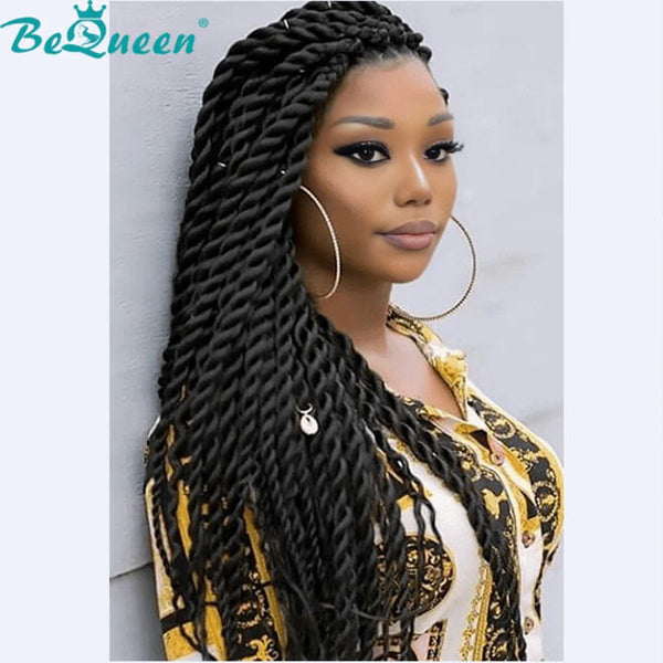 Bequeen 3/6 Pacotes de Paixões Torções de Cor Preto 100% Fibra sintética Modelo de Crochê