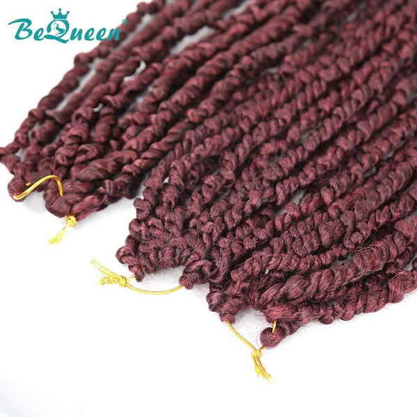 Bequeen 3/6 Packs Burgundy Red Color Passion Twists 100% Synthetic Fiber Crochet Pattern 