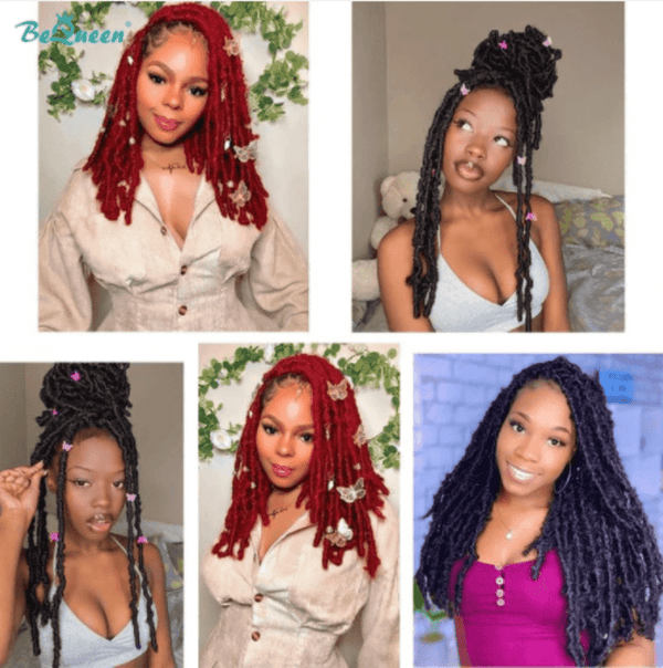 Bequeen Butterfly Faux Locs 3/6 Color Packs 100% Synthetic Fiber Butterfly Pattern 