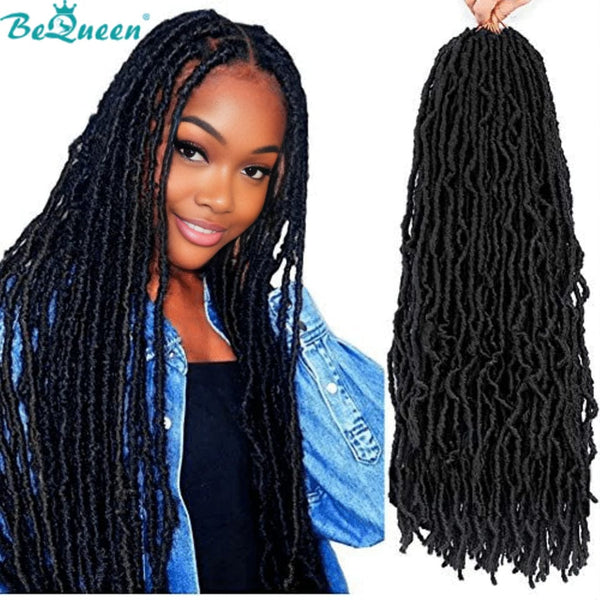 Bequeen Crochet Faux Locs in Farbpackungen Häkelmuster aus 100 % synthetischen Fasern 