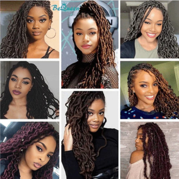 Bequeen Crochet Faux Locs in Farbpackungen Häkelmuster aus 100 % synthetischen Fasern 