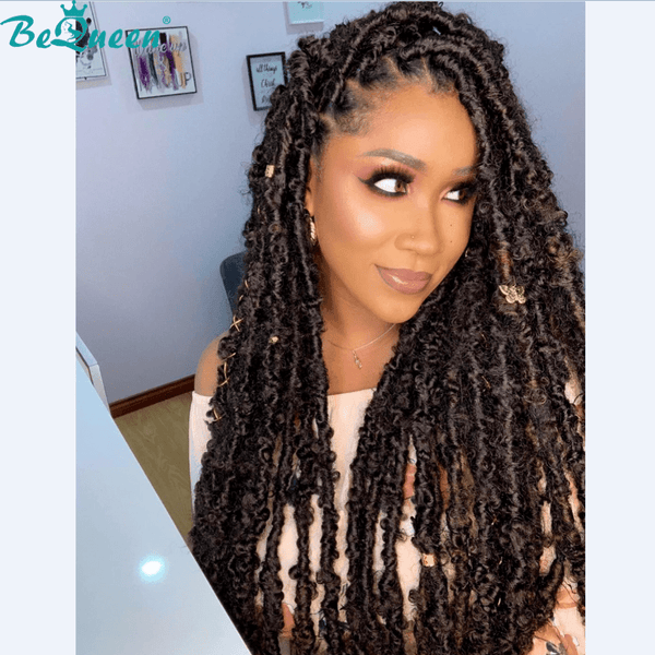 Bequeen Butterfly Faux Locs 3/6 Color Packs 100% Synthetic Fiber Butterfly Pattern 