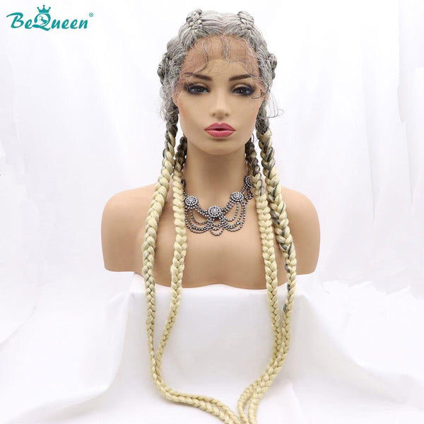 BeQueen Wig in 4 braids 100% synthetic fiber Natural scalp CRAZY low price