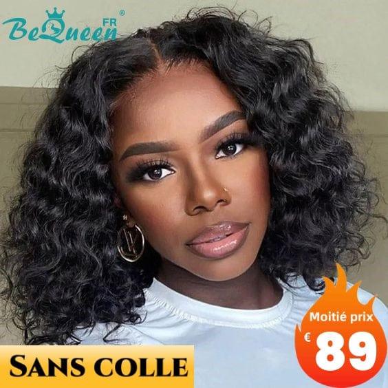 BeQueen “Demi" Perruque Customisée Bob 10 pouces Deep wave Prêt à porter Sans Colle 13X4 Raw Hair 200% Densité en France