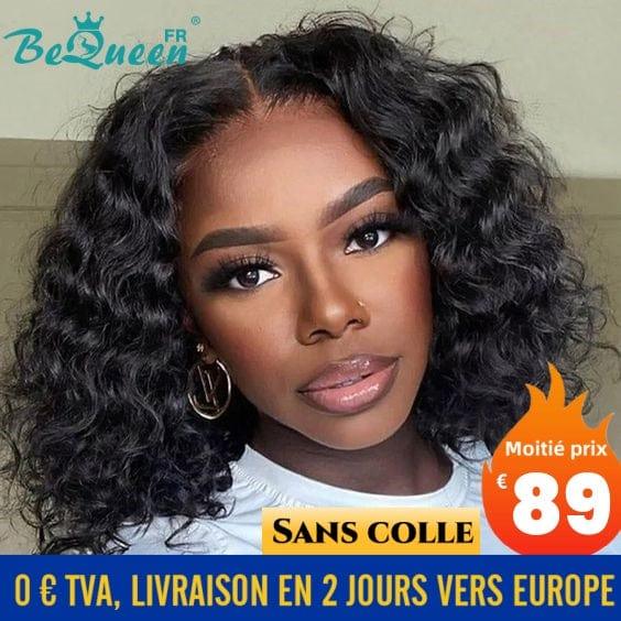BeQueen “Demi" Perruque Customisée Bob 10 pouces Deep wave Prêt à porter Sans Colle 13X4 Raw Hair 200% Densité en France