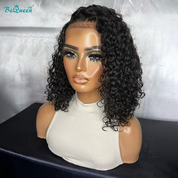 BeQueen "Demi" Peruca Personalizada Bob Onda Profunda Pronta a Usar Sem Cola 4X4 Cabelo Cru 200% Densidade em França