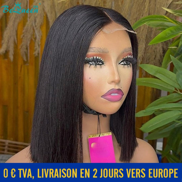 BeQueen “Sonia" Perruque Customisée Bob Lisse lace closure 2*6 Raw Hair 200% Densité en France