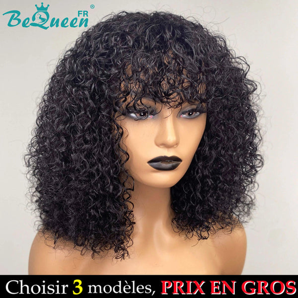 BeQueen Bob Deep wave Wig with Machine Bangs Wholesale Price