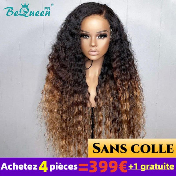 BeQueen 399€ = 4 Perucas "Jessie" Peruca Longa Onda Profunda Sem Cola Lace 4X4