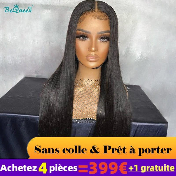 BeQueen 399€ = 4 Perucas "Mina" Peruca Longa Lisa Sem Cola lace 4X4