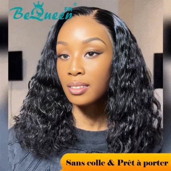 BeQueen "Demi" Perruque Customisée Bob Deep wave Pré-max: Pré-épilés+Prêt à porter Sans Colle+Pré-blanchiment 13X4 Raw Hair 200% Densité