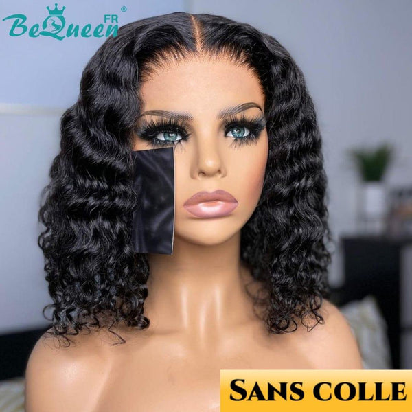 BeQueen "Demi" Perruque Customisée Bob Deep wave Pré-max: Pré-épilés+Prêt à porter Sans Colle+Pré-blanchiment 13X4 Raw Hair 200% Densité