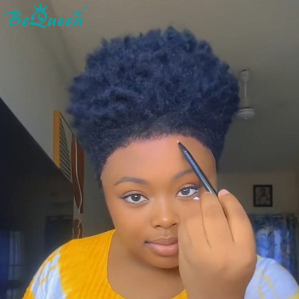 BeQueen "Edwina" Perruque court afro avec Lace Frontale 13x4 ou à la machine