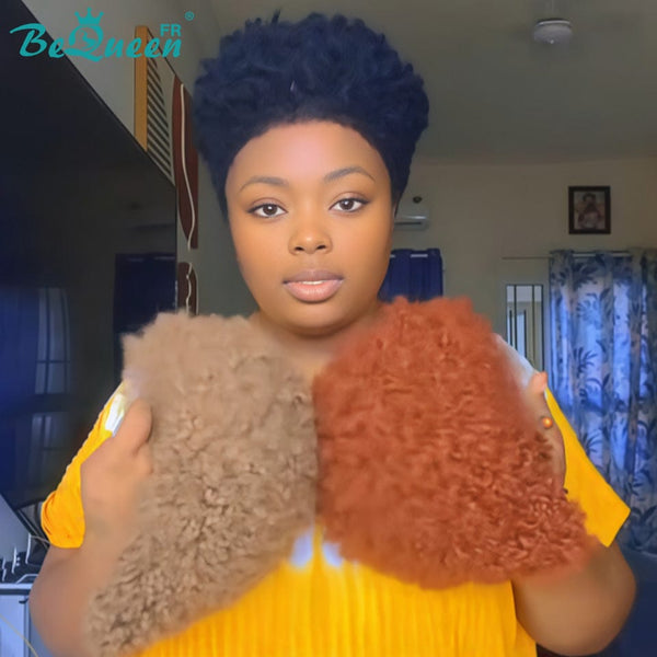 BeQueen "Edwina" Perruque court afro avec Lace Frontale 13x4 ou à la machine