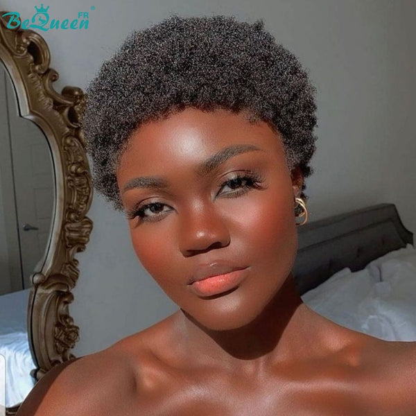 BeQueen "Edwina" Perruque court afro avec Lace Frontale 13x4  sans colle