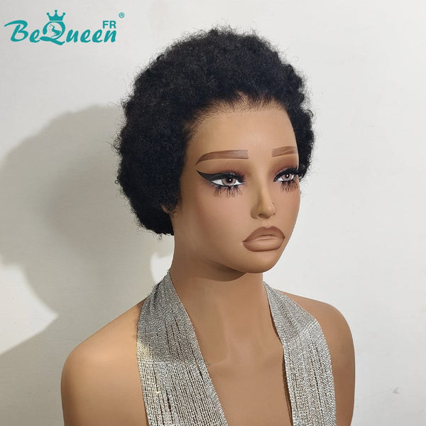 BeQueen "Edwina" Perruque court afro avec Lace Frontale 13x4  sans colle
