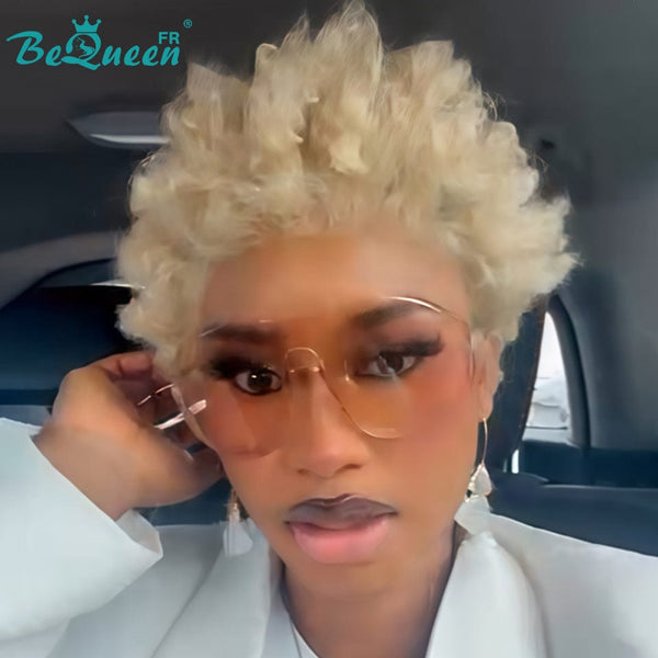 BeQueen "Edwina" Kurzhaar-Perücke Afro Braun und Marron mit 13x4 Lace Front Style 2