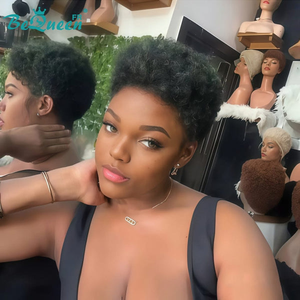 BeQueen „Edwina“ kurze Afro-Perücke mit 13 x 4 Spitzenfront 