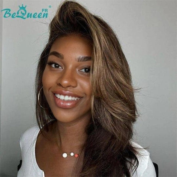 BeQueen "Eva" Perruque Customisée Longue Lisse 16 pouces Prêt à porter Sans Colle 13X4 Raw Hair 200% Densité