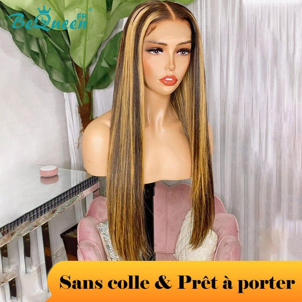 BeQueen "Eva" Perruque Customisée Longue Lisse Prêt à porter Sans Colle 13X6 Raw Hair 200% Densité