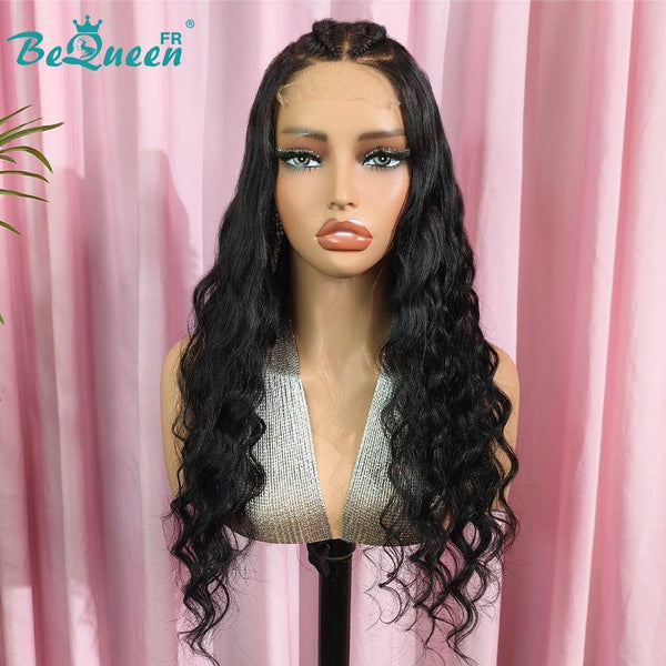 BeQueen "Jessie" Long Deep Wave Wig with Lace Closure with Custom Braid 