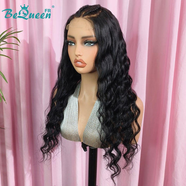 BeQueen "Jessie" Long Deep Wave Wig with Lace Closure with Custom Braid 