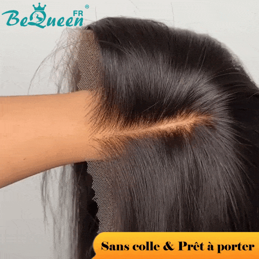 BeQueen "Mina" Perruque Customisée Longue Lisse Pré-max: Pré-épilés+Prêt à porter Sans Colle+Pré-blanchiment 13X4 Raw Hair 200% Densité