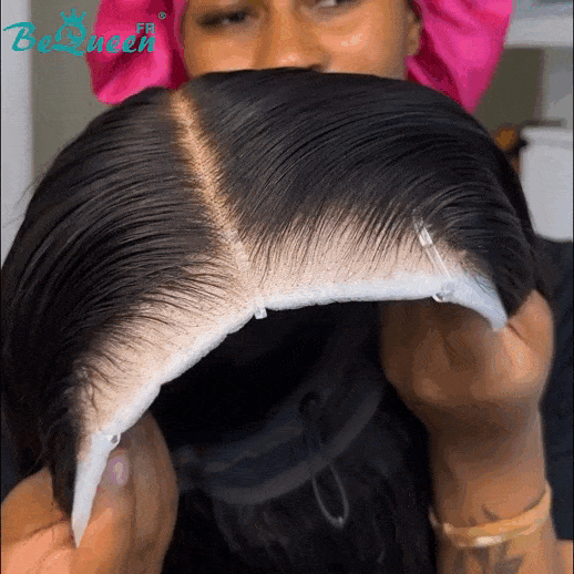 BeQueen "Mina" Perruque Customisée Longue Lisse Pré-max: Pré-épilés+Prêt à porter Sans Colle+Pré-blanchiment avec band élastique 6*6 Raw Hair 200% Densité