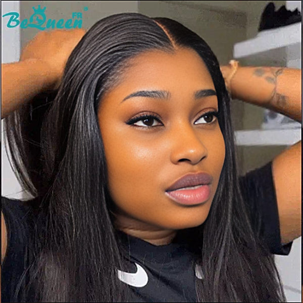 BeQueen "Mina" Perruque Customisée Longue Lisse Pré-max: Pré-épilés+Prêt à porter Sans Colle+Pré-blanchiment avec band élastique 6*6 Raw Hair 200% Densité