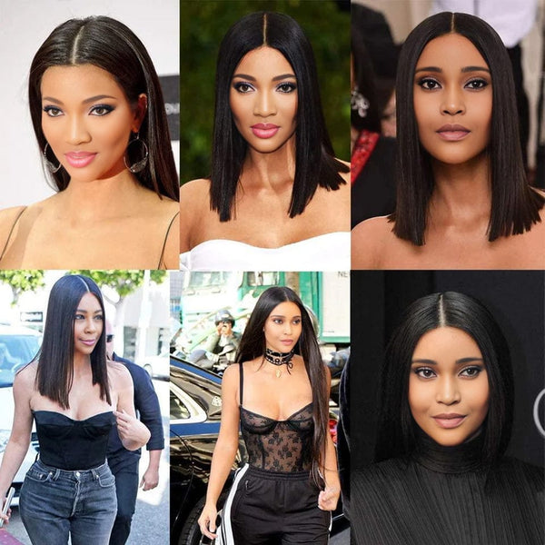 BeQueen Lace-Front-Perücke, 2 x 6, Kim K, glattes Haar 