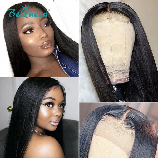 BeQueen Lace Wig Closure 5x5 100% Human Hair 250% Density Great for Dark Skin Tone Women